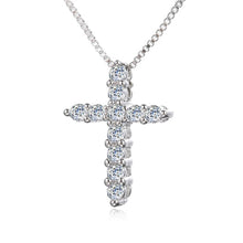 Load image into Gallery viewer, Cross Crystal Pendants silver color Chain Necklaces CZ cubic zirconia Choker Necklaces Fashion Jewelry Gifts Women custom handmade
