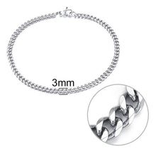 Load image into Gallery viewer, Men Chain Bracelet Stainless Steel Curb Cuban Link Chain Bangle for Male Women Hiphop Trendy Wrist Jewelry Gift custom handmade
