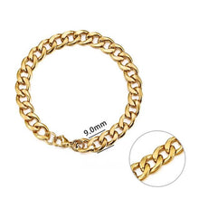 Load image into Gallery viewer, Men Chain Bracelet Stainless Steel Curb Cuban Link Chain Bangle for Male Women Hiphop Trendy Wrist Jewelry Gift custom handmade
