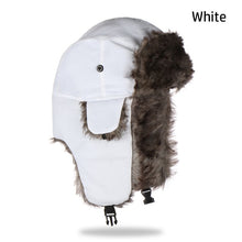 Load image into Gallery viewer, Unisex Men Women Russian Hat Trapper Bomber Warm Trooper Ear Flaps Winter Ski Hat Solid Fluffy Faux Fur Cap Headwear Bonnet

