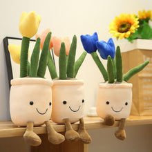 Load image into Gallery viewer, 35cm Lifelike Tulip Succulent Plants Plush Stuffed Decoration Toy Soft Bookshelf Decor Doll Potted Flowers Pillow for Girls Gift
