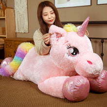 Load image into Gallery viewer, 1Pcs 45/60/80/100cm Kawaii Giant Unicorn Plush Toy Soft Stuffed Plush Doll Colorful Horse Toys For Children Girl Birthday Gifts
