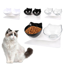 Load image into Gallery viewer, Raised Double Dog Cat Bowls with Anti Slip Stand 15 Degree Tilted Elevated Feeders Cute Pet Food
