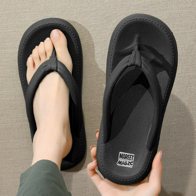 Men's Slippers  Flip Flops Beach Slippers Thick Bottom Summer Outdoor Shoes Slides Thong Slippers Women Sandals Soft Shoes