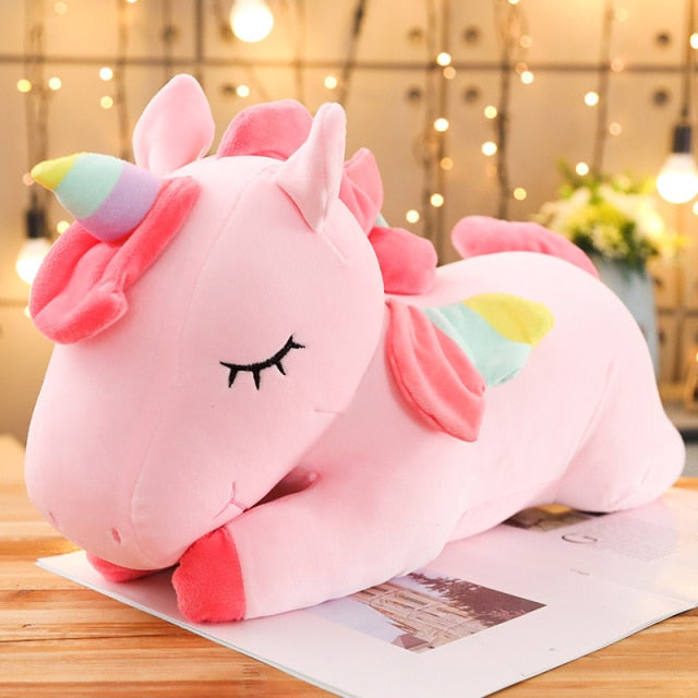 Kawaii Giant Unicorn Plush Toy Soft Stuffed Unicorn Soft Dolls Animal Horse Toys For Children Girl Pillow Birthday Gift 25-100cm