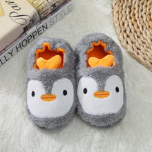 Load image into Gallery viewer, Winter Cute Penguin Kids Slippers Comfortable Baby Warm Cotton Shoes Boys And Girls House Indoor Animal Plush gift
