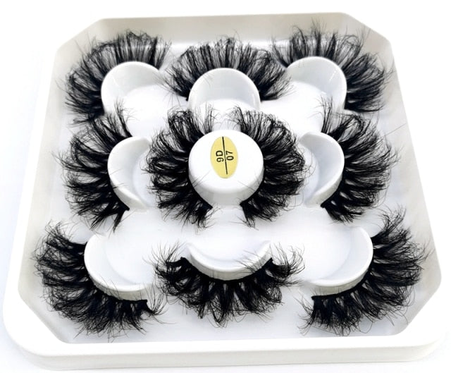 mink eyelashes 25mm lashes fluffy messy 3D mink lashes wholesale natural Long Thick false eyelashes extension