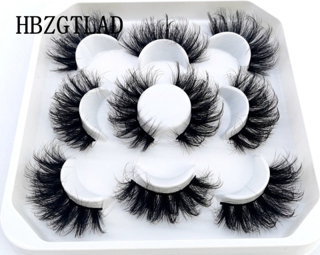 mink eyelashes 25mm lashes fluffy messy 3D mink lashes wholesale natural Long Thick false eyelashes extension