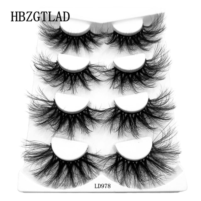 mink eyelashes 25mm lashes fluffy messy 3D mink lashes wholesale natural Long Thick false eyelashes extension