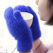 Load image into Gallery viewer, Cute Rabbit Wool Gloves Female Winter Mittens Factory Outlet Fur Gloves Fingerless Gloves Winter Gloves Women Girls Mittens 2021
