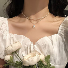 Load image into Gallery viewer, Pearl Choker Necklace Cute Double Layer Chain Pendant For Women Jewelry Girl Gift custom handmade
