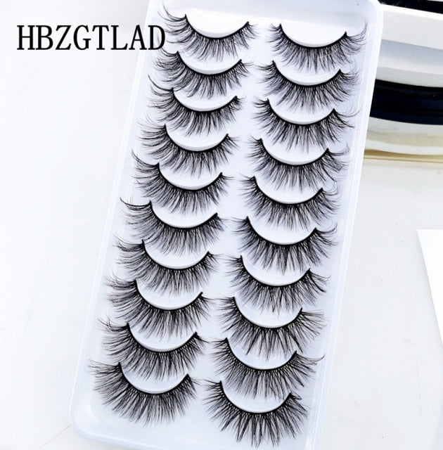 10 Pairs Natural False Eyelashes Fake Lashes Long Makeup 3d Mink Lashes Extension Eyelash