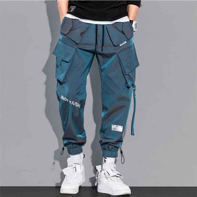 Men Cargo Pants Fashion Hip Hop Multi-pocket Trousers Trendy Streetwear Solid Sweatpants Pantalones Casuales Para Hombre