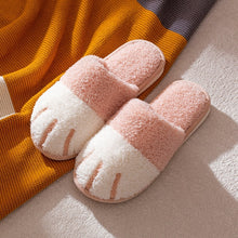Load image into Gallery viewer, 2021 Cat Paw Cotton Slippers Female Autumn And Winter Home Cartoon Cute Plush Couple Warm Indoor Soft-soled Slippers Male
