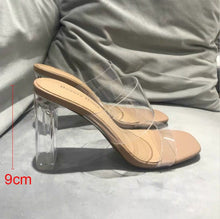 Load image into Gallery viewer, Summer Women Pumps Sandals PVC Jelly Slippers Open Toe High Heels Women Transparent Perspex Slippers Shoes Heel Clear Sandals
