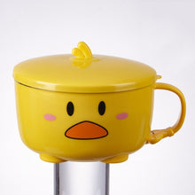 Load image into Gallery viewer, Kawaii Duck Ramen Noodles Bowl With Lid Cute Stainless Steel Kitchen Fruit Instant Salad Rice Soup Double-layer Bowl Tableware portable lunch
