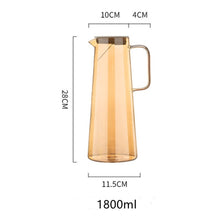 Load image into Gallery viewer, 1.8L Amber Glass Water Jug, Heat Resistant Glass Tea Set,   Spout Lid Water Carafe, Hot and Cool Kettle, Tea Pitcher

