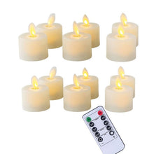 Load image into Gallery viewer, Pack of 6 or 12 Remote or Not Remote Flameless Battery Candles,Realistic and Bright Flickering Fake Dancing Flame Tea lights
