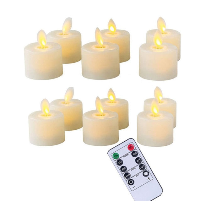 Pack of 6 or 12 Remote or Not Remote Flameless Battery Candles,Realistic and Bright Flickering Fake Dancing Flame Tea lights