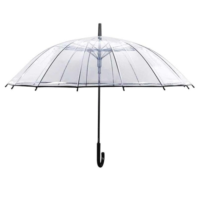 High Quality Kids Umbrella Transparent Big Long Handle Umbrella Male Female Rain Fashion Solid Automatic Creative Rainy Clear