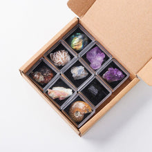 Load image into Gallery viewer, 9PCS/SET Natural Crystal Rough Quartz Amethyst cluster Health energy stone mineral specimen collection gift box
