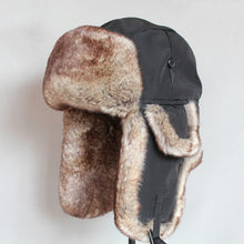 Load image into Gallery viewer, Winter bomber hat  For Men faux fur russian hat ushanka Thick Warm cap with ear flaps
