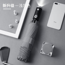 Load image into Gallery viewer, Xiaomi 10 Ribs Automatic Non-automatic Umbrella With Reflective Stripe Reverse Led Light Umbrella Three Folding Inverted Travel
