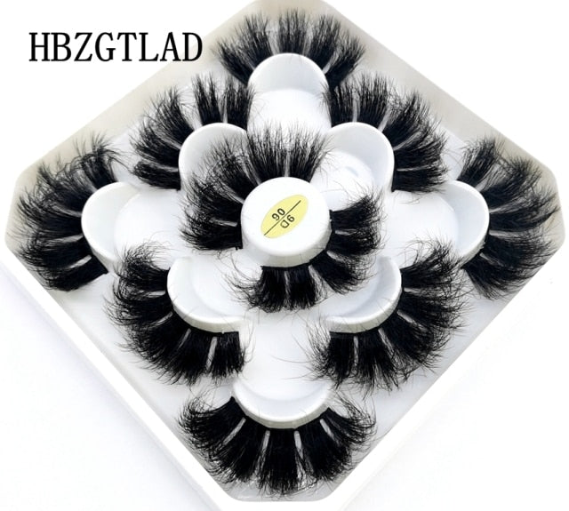 5 Pairs 3d Mink Dramatic Volume Lashes Bulk Faux Thick Long Wispy Natural Mink Lashes Pack Short Wholesales Natural False lashes