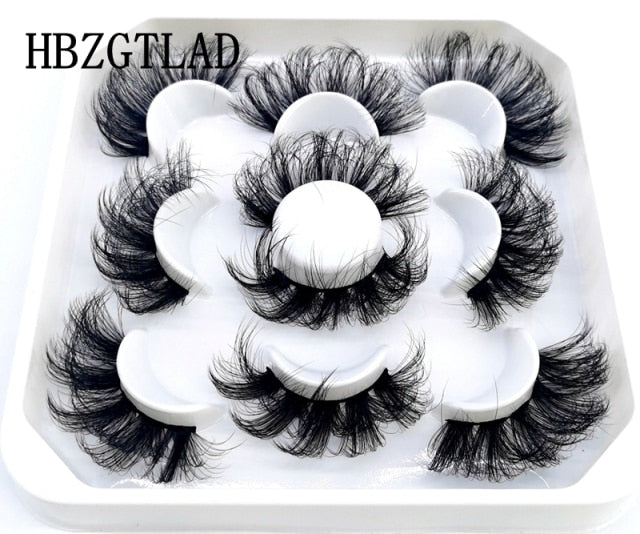 5 Pairs 3d Mink Dramatic Volume Lashes Bulk Faux Thick Long Wispy Natural Mink Lashes Pack Short Wholesales Natural False lashes