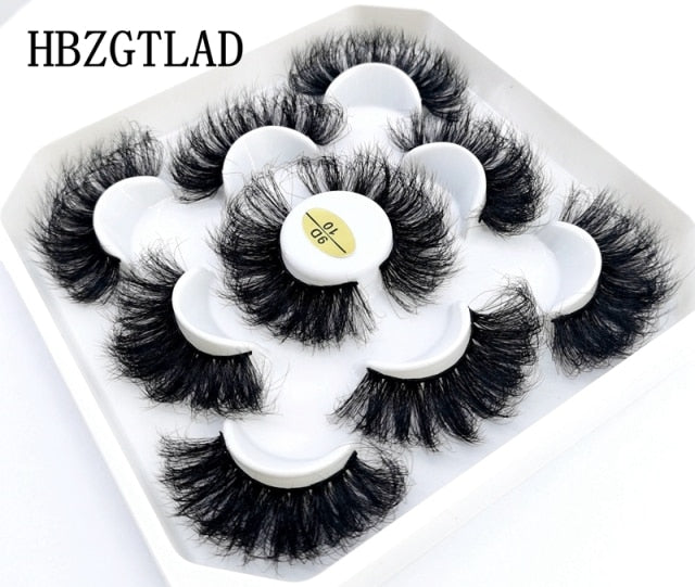 5 Pairs 3d Mink Dramatic Volume Lashes Bulk Faux Thick Long Wispy Natural Mink Lashes Pack Short Wholesales Natural False lashes