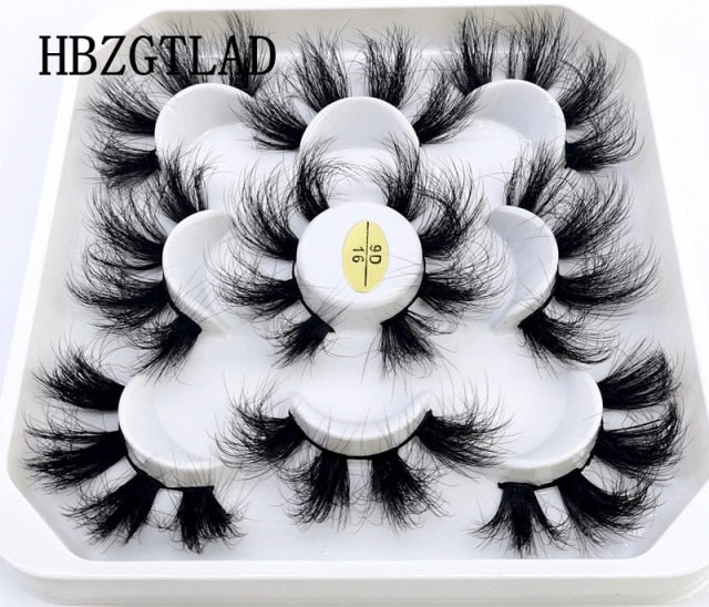 5 Pairs 3d Mink Dramatic Volume Lashes Bulk Faux Thick Long Wispy Natural Mink Lashes Pack Short Wholesales Natural False lashes