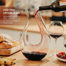 Load image into Gallery viewer, GF 1.5L Clear Wine Decanter Lead-Free Crystal Glass Red Wine Carafe U-shaped Design Glass Whiskey Decanter Set Bar Accessory
