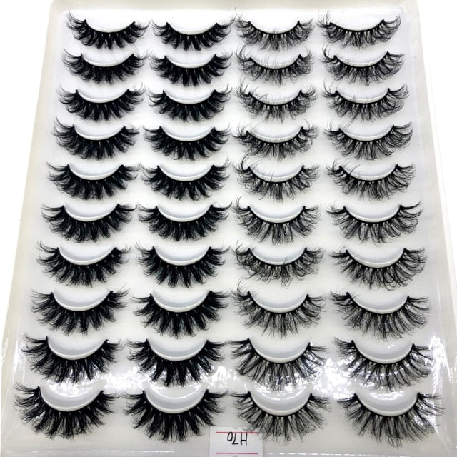 20 pairs natural false eyelashes fake lashes long makeup 3d mink eyelashes eyelash