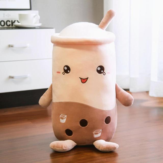 22/50cm Cute Bubble Tea Cup Shaped Plush Toy Stuffed Real Life Milk Tea Plush Baby Doll Soft Cartoon Pillow Cushion Kawaii Gift
