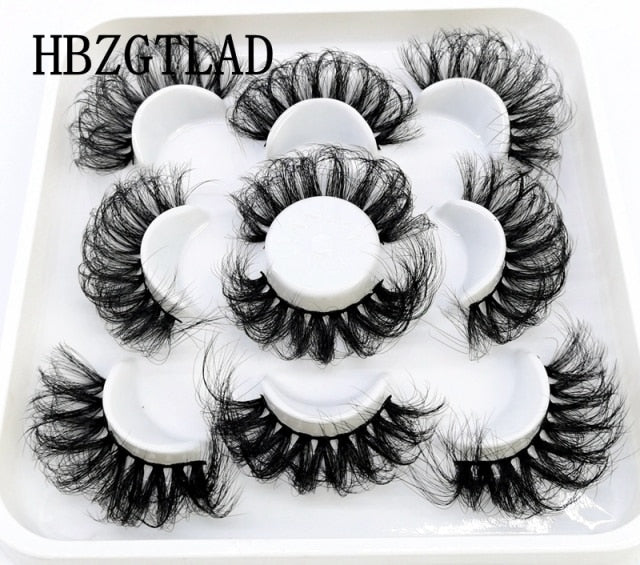 5 Pairs 3d Mink Dramatic Volume Lashes Bulk Faux Thick Long Wispy Natural Mink Lashes Pack Short Wholesales Natural False lashes