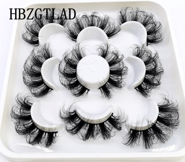 5 Pairs 3d Mink Dramatic Volume Lashes Bulk Faux Thick Long Wispy Natural Mink Lashes Pack Short Wholesales Natural False lashes