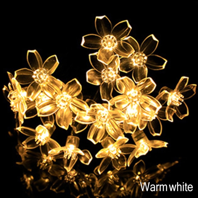 10/40/60 Lights LED String Fairy Lights Crystal Cherry Blossom Flower Garland For Indoor Wedding Festival Christmas Party Decors