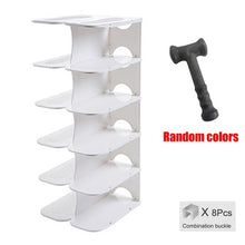 Load image into Gallery viewer, DIY Assembly 6 Layers Stackable Shoe Organizer Shoe Shelf Shoe Rack Stand Space Saving Shoe Hanger Shoe Box Cabinet storage rack
