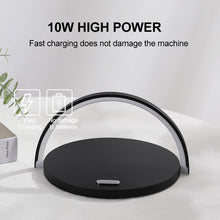 Load image into Gallery viewer, 10W Qi Fast Wireless Charger Table Lamp For iPhone X XR XS Mobile Phone Charging Holder Night Light Pad Phone Stand Desk Lamp
