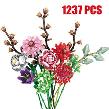 Load image into Gallery viewer, Ideas Flowers Bouquet Model Building Blocks Kits Romantic Rose Flower Bricks Home Decoration Kids Toys For Girls Holiday Gifts
