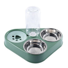 Load image into Gallery viewer, 500ML Dog Bowl Cat Feeder Bowl With Dog Water Bottle Automatic Drinking Pet Bowl Cat Food Bowl Pet Stainless Steel Double 3 Bowl

