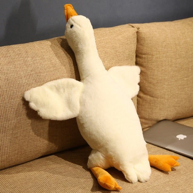 50-190cm Giant Duck Plush Toys Fluffy Sleep Pillow Cute Animal Stuffed Swan Goose Soft Dolls Floor Mat Kids Girls Birthday Gift