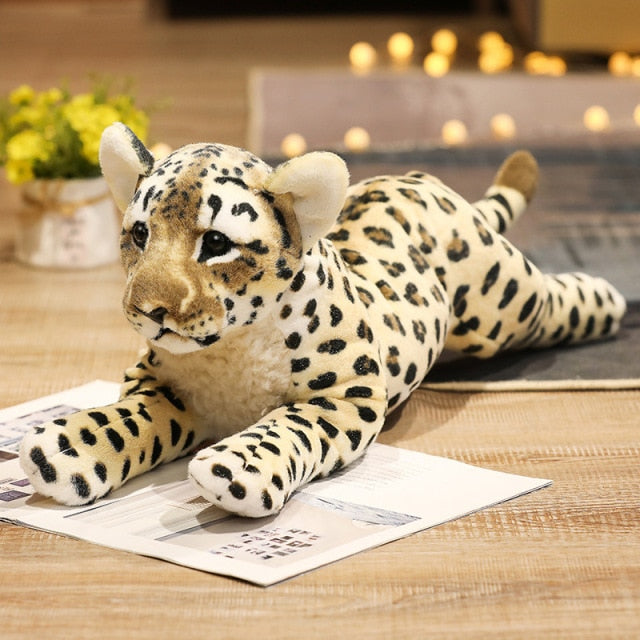 39/48/58cm Lovely Lion Tiger Leopard Plush Toys Cute Simulation Dolls Stuffed Soft Real Like Animal Toys Child Kids Decor Gift
