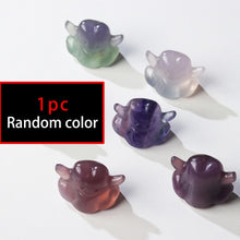 Load image into Gallery viewer, Natural Fluorite Crystal lovely little ghost carving crystal handicraft ornament Halloween children&#39;s gift decorations
