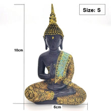 Load image into Gallery viewer, 10/16cm Mini Buddha Statue Thailand Buddha Sculpture Green Resin HandMade Buddhism Hindu Fengshui Figurine Meditation Home Decor
