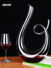 Load image into Gallery viewer, Crystal High Grade 1500ml Spiral 6-shaped Wine Decanter Gift Box Harp Swan Decanter Creative Wine Separator
