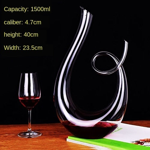Crystal High Grade 1500ml Spiral 6-shaped Wine Decanter Gift Box Harp Swan Decanter Creative Wine Separator