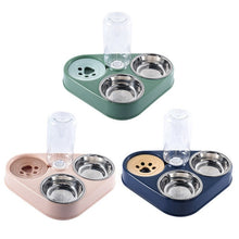 Load image into Gallery viewer, 3 in 1 Stainless Steel Pet Dog Feeder Bowl With Dog Water Bottle Cat Automatic Drinking Cat Food
