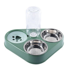 Load image into Gallery viewer, 3 in 1 Stainless Steel Pet Dog Feeder Bowl With Dog Water Bottle Cat Automatic Drinking Cat Food
