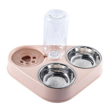 Load image into Gallery viewer, 3 in 1 Stainless Steel Pet Dog Feeder Bowl With Dog Water Bottle Cat Automatic Drinking Cat Food
